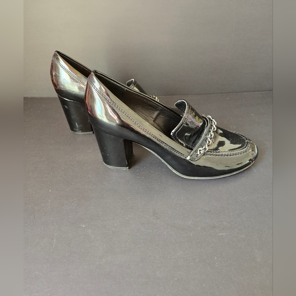 Tahari | Lasalle Mary Jane Penny Loafer Chunky Block Heels y2k preppy 90s 9M - Picture 4 of 9